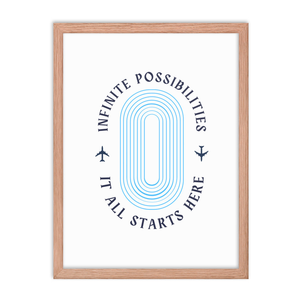 Framed poster Infinite Possibilities It All Starts Here